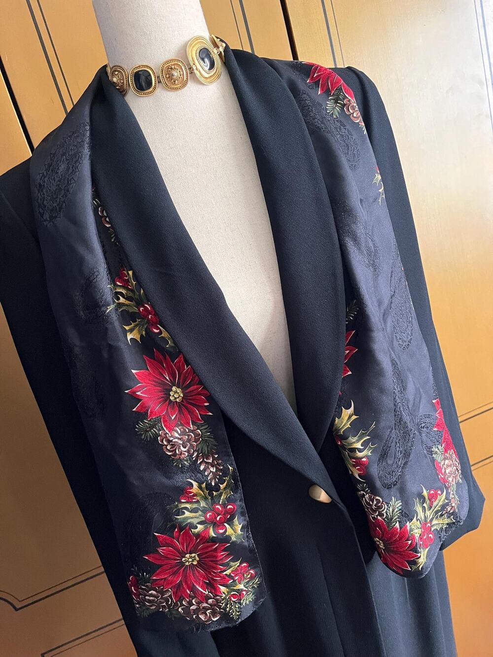 Vintage silk scarf with flowers by Ralph Lauren